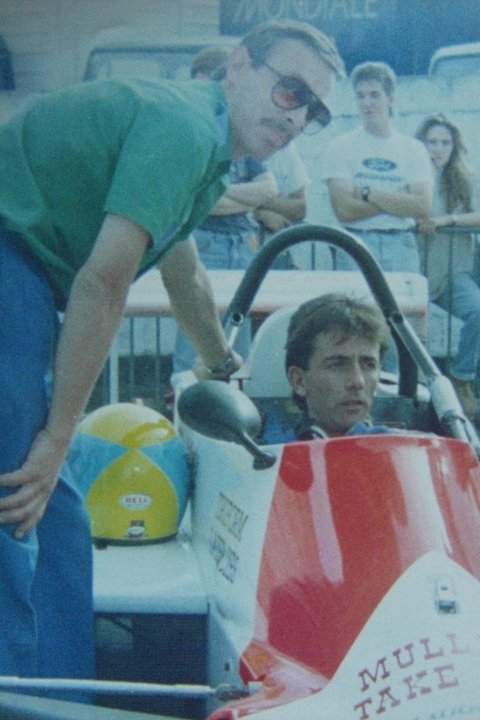 Noel With Race Engineer Terry Russell - British Formula Vauxhall 1990